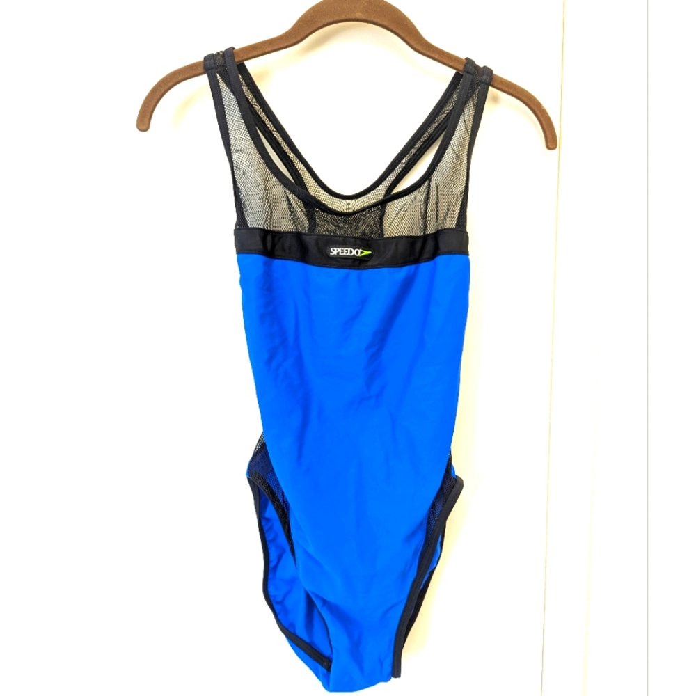 Speedo Mesh Accent One Piece Swimsuit 💙 Sexy Women's US 8